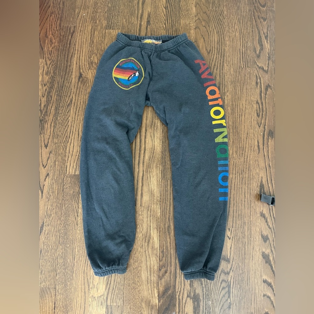 Charcoal logo aviator nation sweatpants
